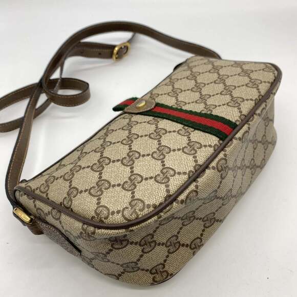 GUCCI Old Gucci 89 02 Shoulder Bag GG Supreme Sherry Line Beige Brown Women's... - Picture 5 of 11
